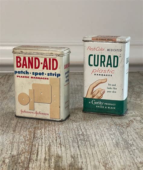 metal curda band aid box|metal band aids box.